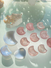 Load image into Gallery viewer, Blue Chalcedony small moon set