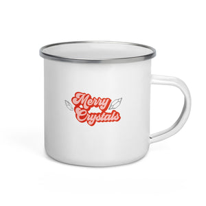 Merry Crystals Enamel Mug red