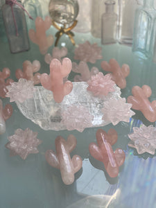 Rose quartz Crystal Cactus